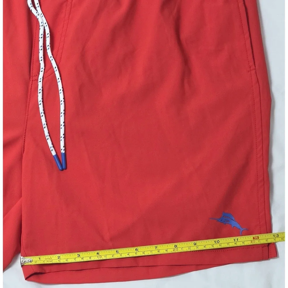 Tommy Bahama Naples Swim Trunks Mens XL Boomerang Red Drawstring Pockets NWT